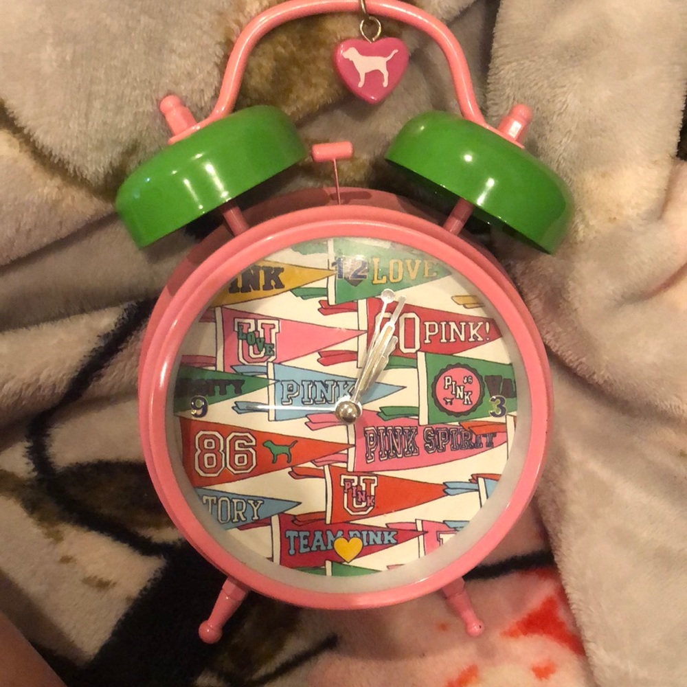 Pink alarm clock